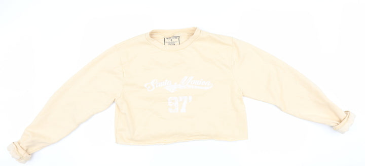 PRETTYLITTLETHING Womens Yellow Pullover Sweatshirt Size S