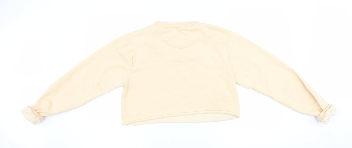 PRETTYLITTLETHING Womens Yellow   Pullover Sweatshirt Size S