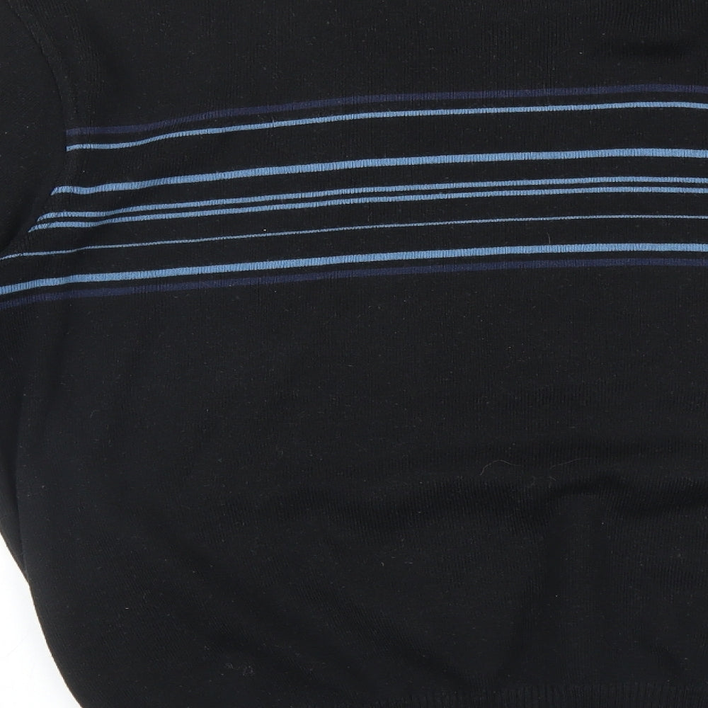 Marks and Spencer Mens Black Striped  Pullover Jumper Size M