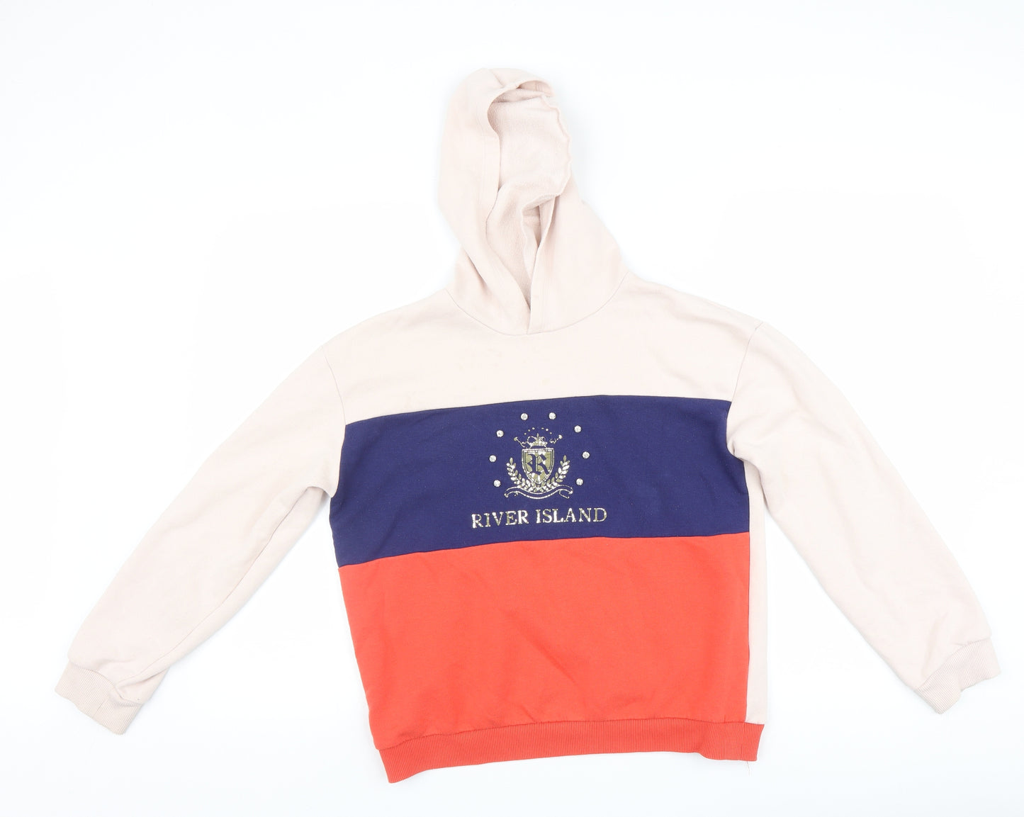 River Island Girls Multicoloured Striped  Pullover Hoodie Size 11-12 Years