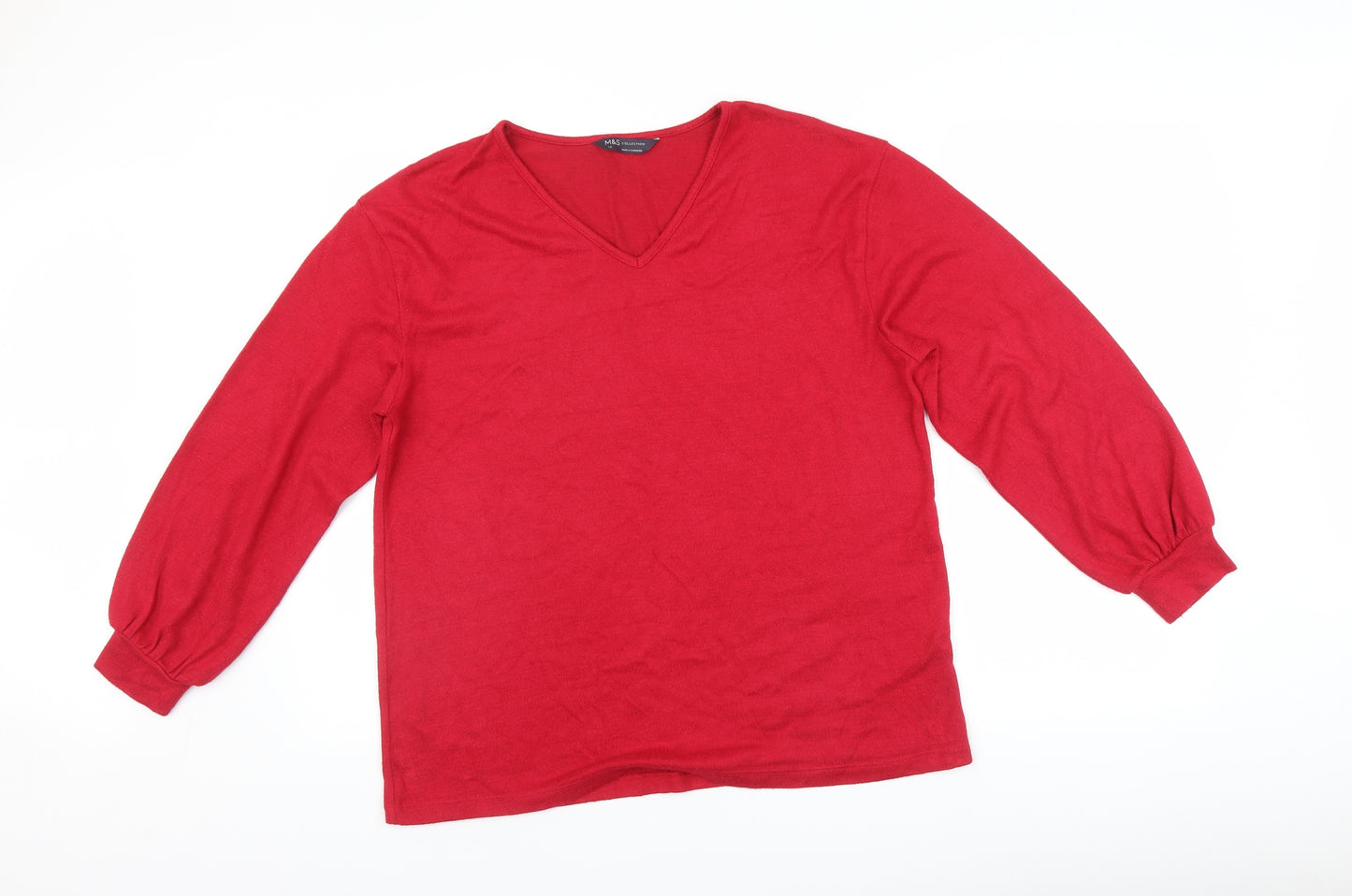 Marks and Spencer Womens Red   Pullover Jumper Size 14