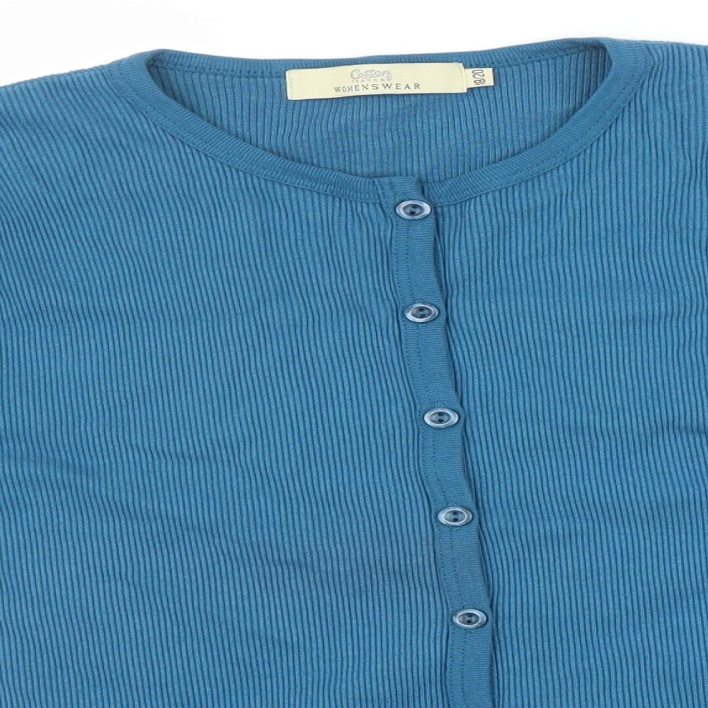 Cotton Traders Womens Blue   Cardigan Jumper Size 20