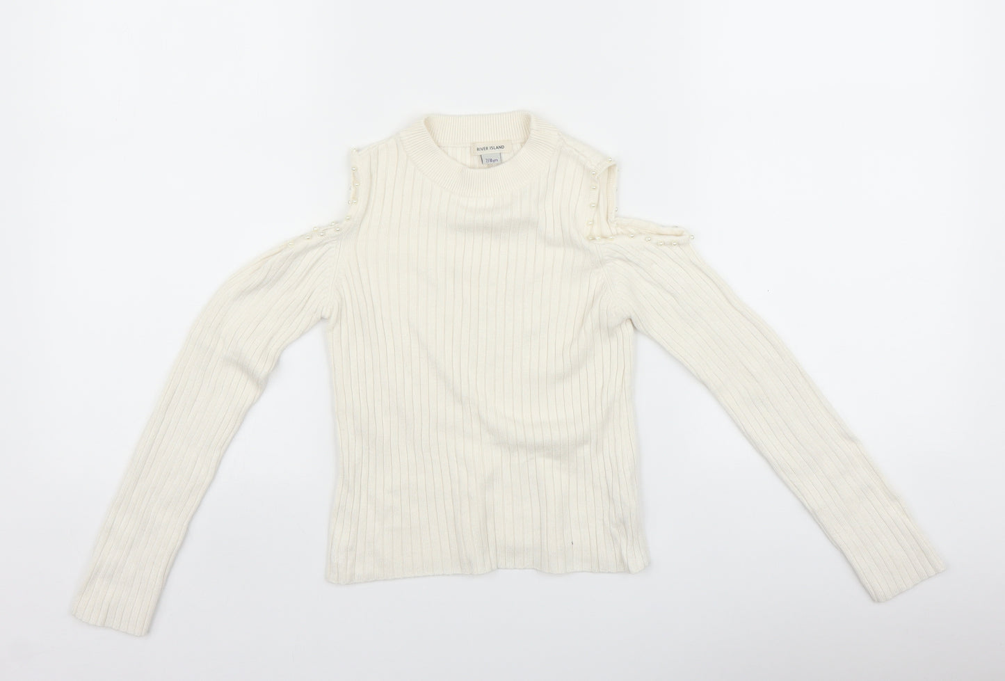River Island Girls White   Pullover Jumper Size 7-8 Years