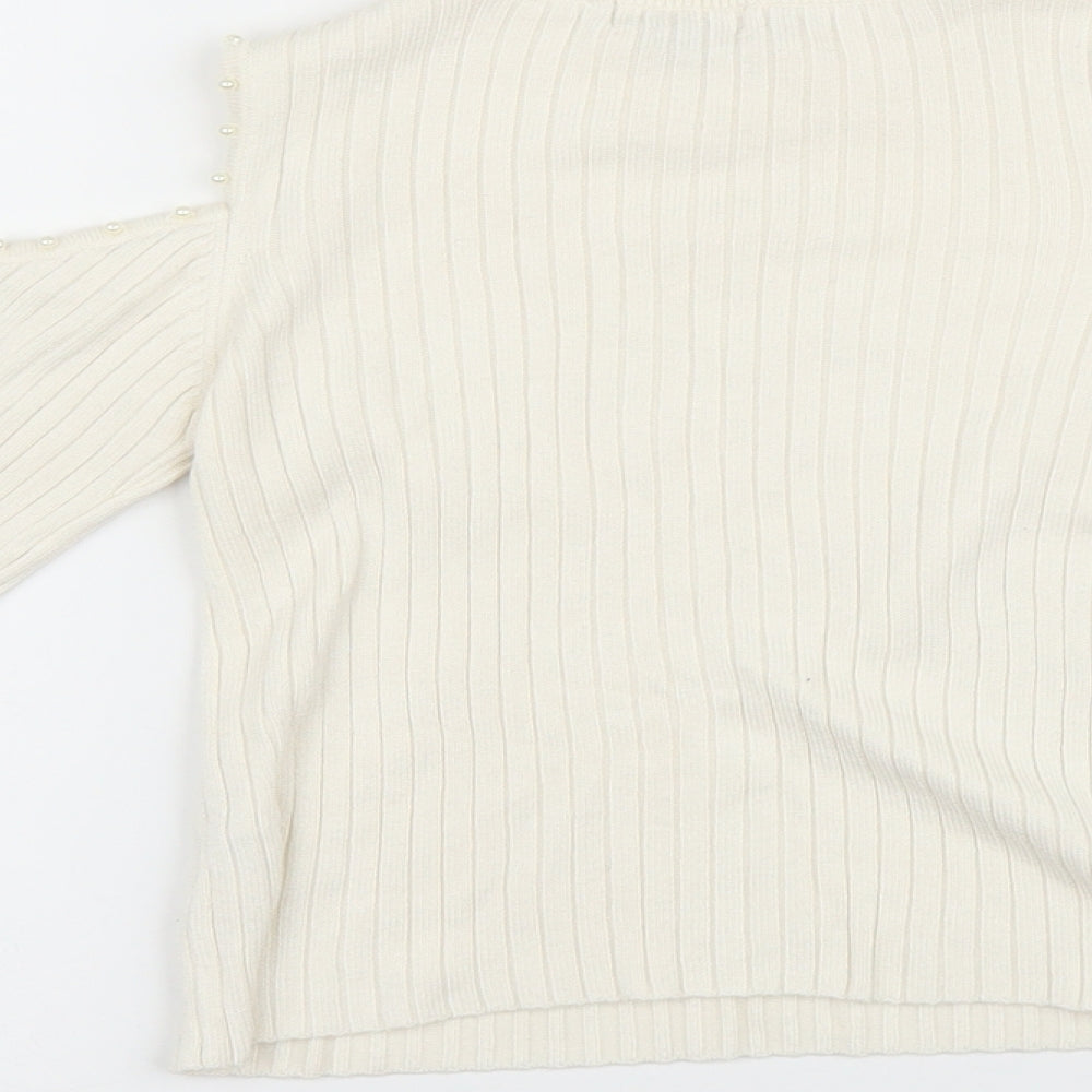 River Island Girls White   Pullover Jumper Size 7-8 Years