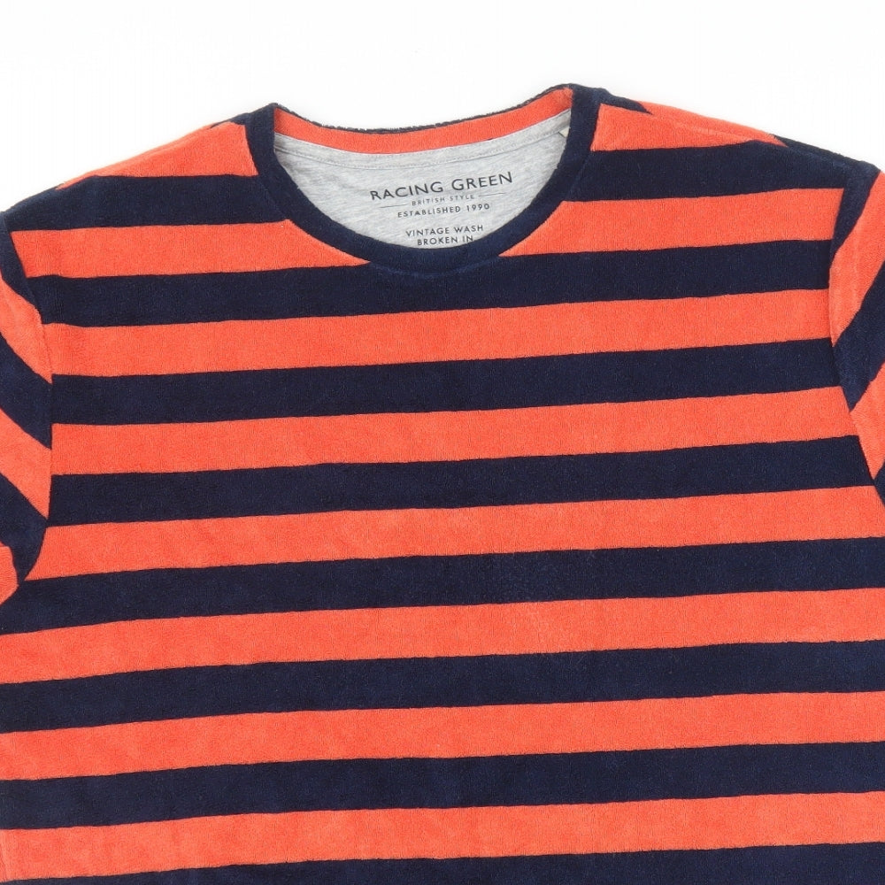 Racing Green Mens Multicoloured Striped   T-Shirt Size M