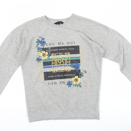 New Look Womens Grey   Pullover Sweatshirt Size 8