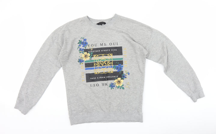 New Look Womens Grey   Pullover Sweatshirt Size 8