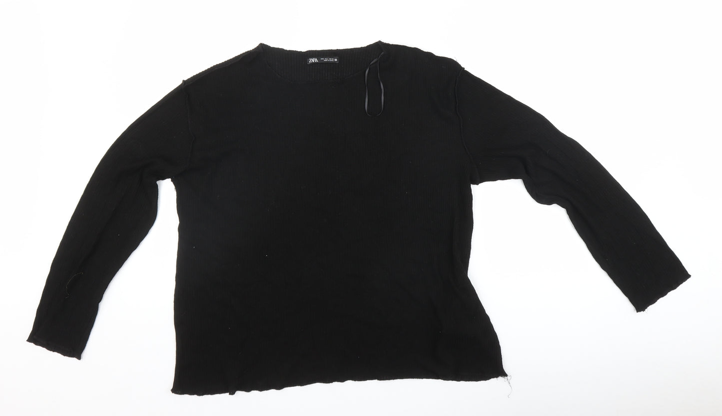 Zara Womens Black   Pullover Jumper Size L