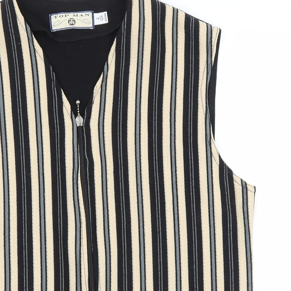 Topman Mens Multicoloured Striped  Full Zip Jumper Size M
