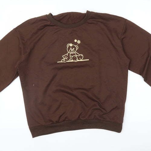 ROMWE Womens Brown   Pullover Sweatshirt Size M