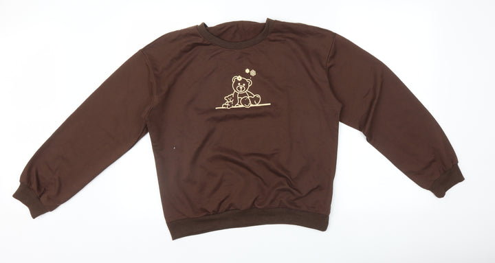 ROMWE Womens Brown   Pullover Sweatshirt Size M