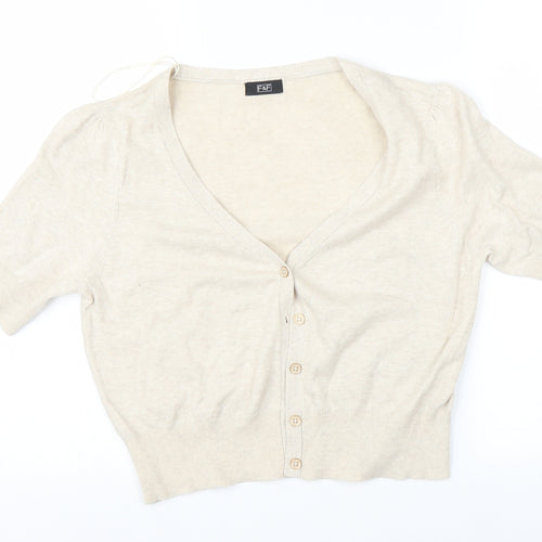 F&F Womens Beige   Cardigan Jumper Size 16