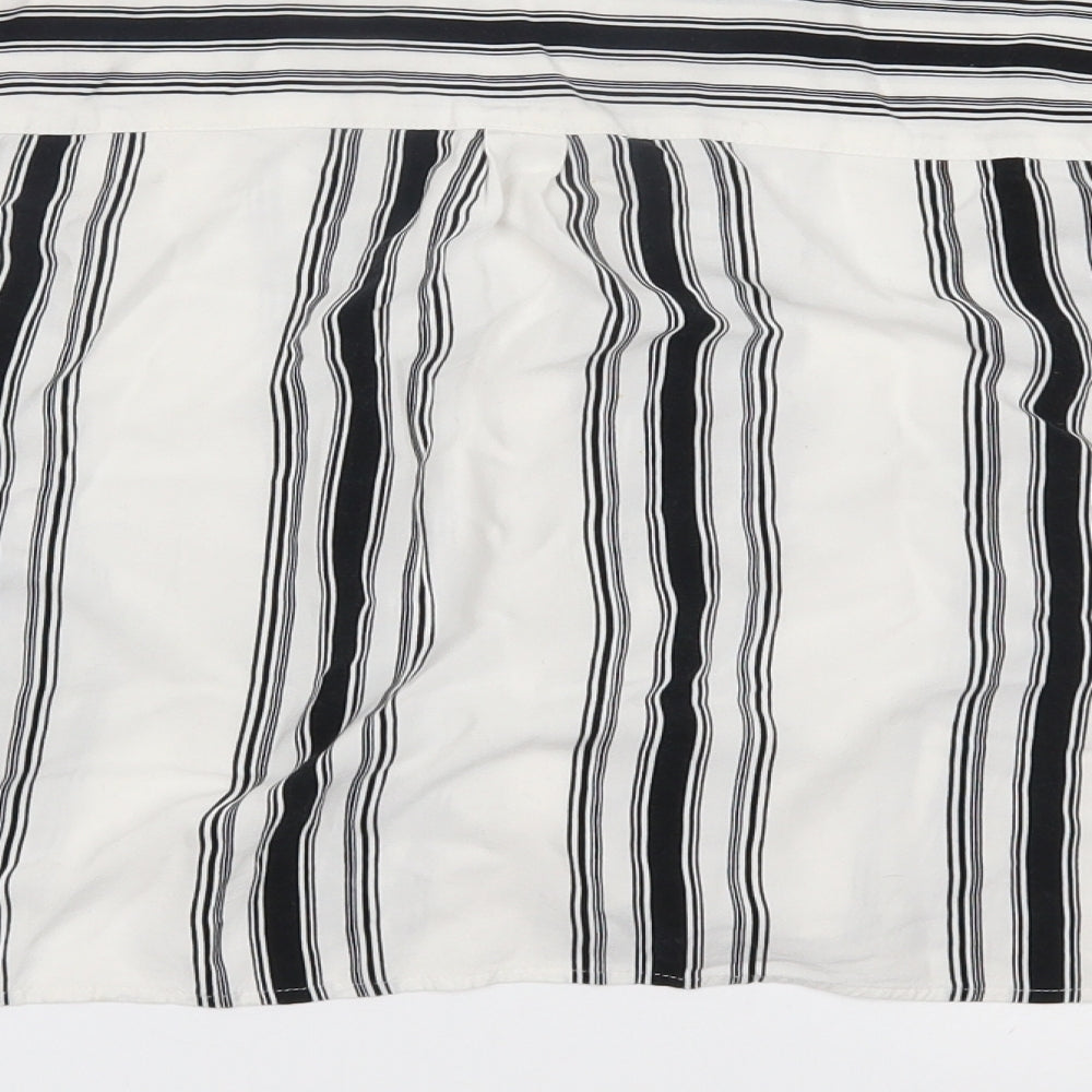 H&M Womens White Striped  Basic Button-Up Size 10