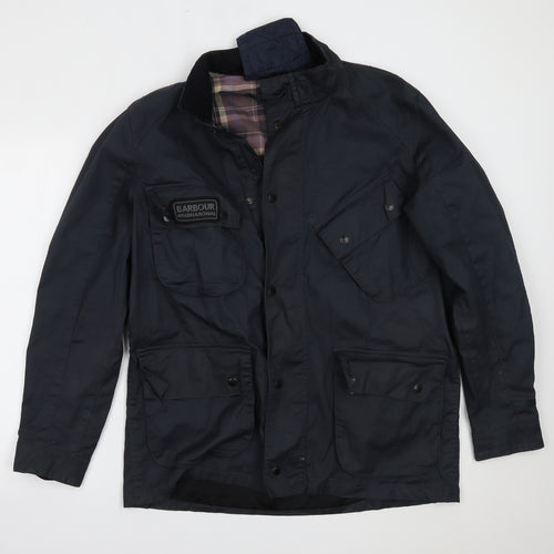 Barbour Mens Black   Overcoat Coat Size L
