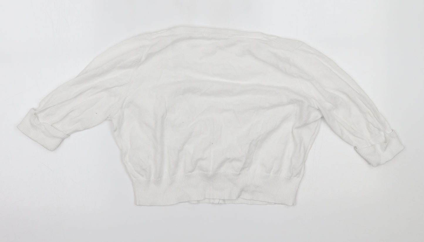 Marks and Spencer Womens White   Cardigan Jumper Size 12
