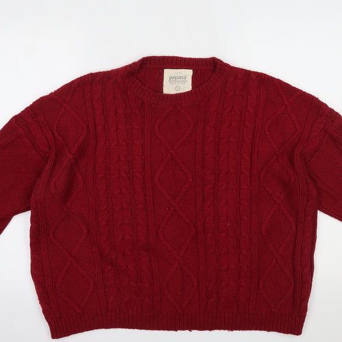 Matalan Womens Red  Knit Pullover Sweatshirt Size L