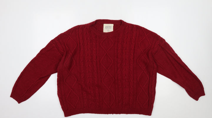 Matalan Womens Red Knit Pullover Sweatshirt Size L