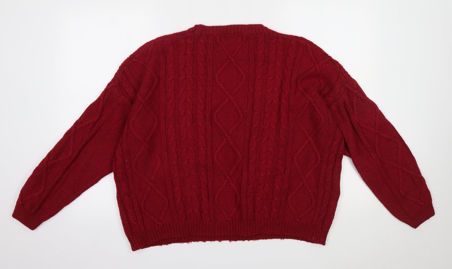 Matalan Womens Red  Knit Pullover Sweatshirt Size L