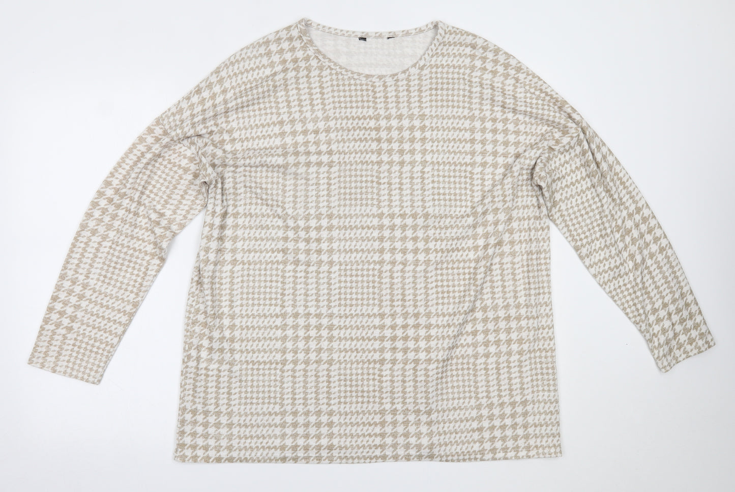 Peacocks Womens Brown Houndstooth  Basic Blouse Size 18