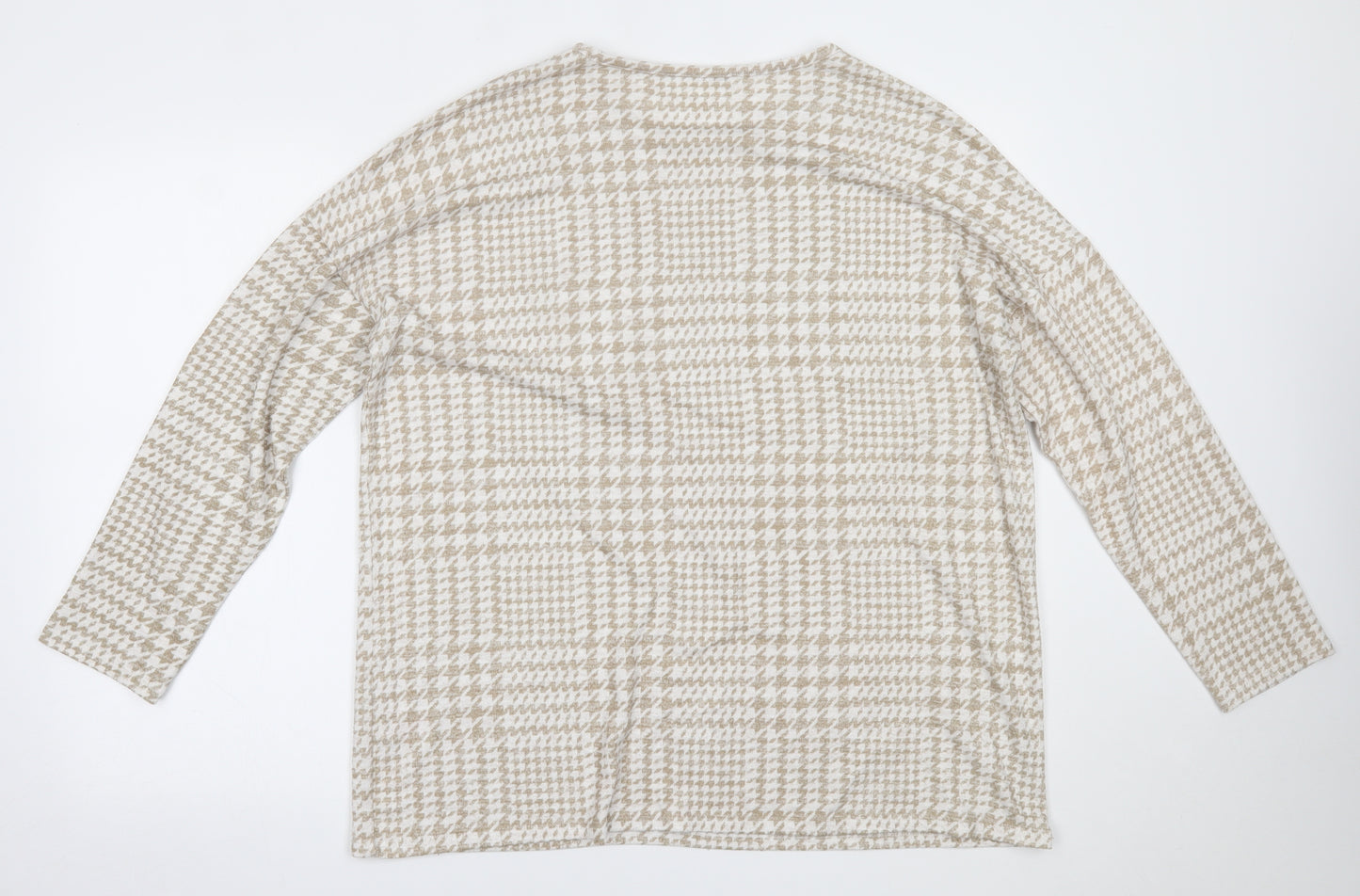 Peacocks Womens Brown Houndstooth  Basic Blouse Size 18