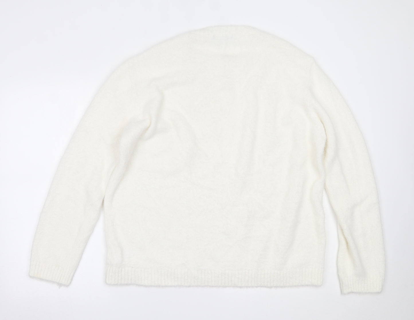 Peacocks Womens White   Pullover Jumper Size XL
