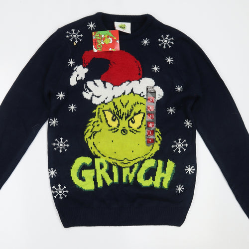 Primark Mens Blue   Pullover Jumper Size S  - Christmas, The Grinch