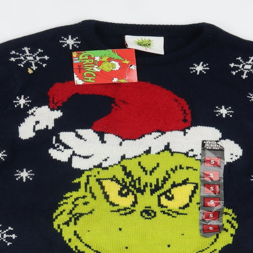 Primark Mens Blue   Pullover Jumper Size S  - Christmas, The Grinch