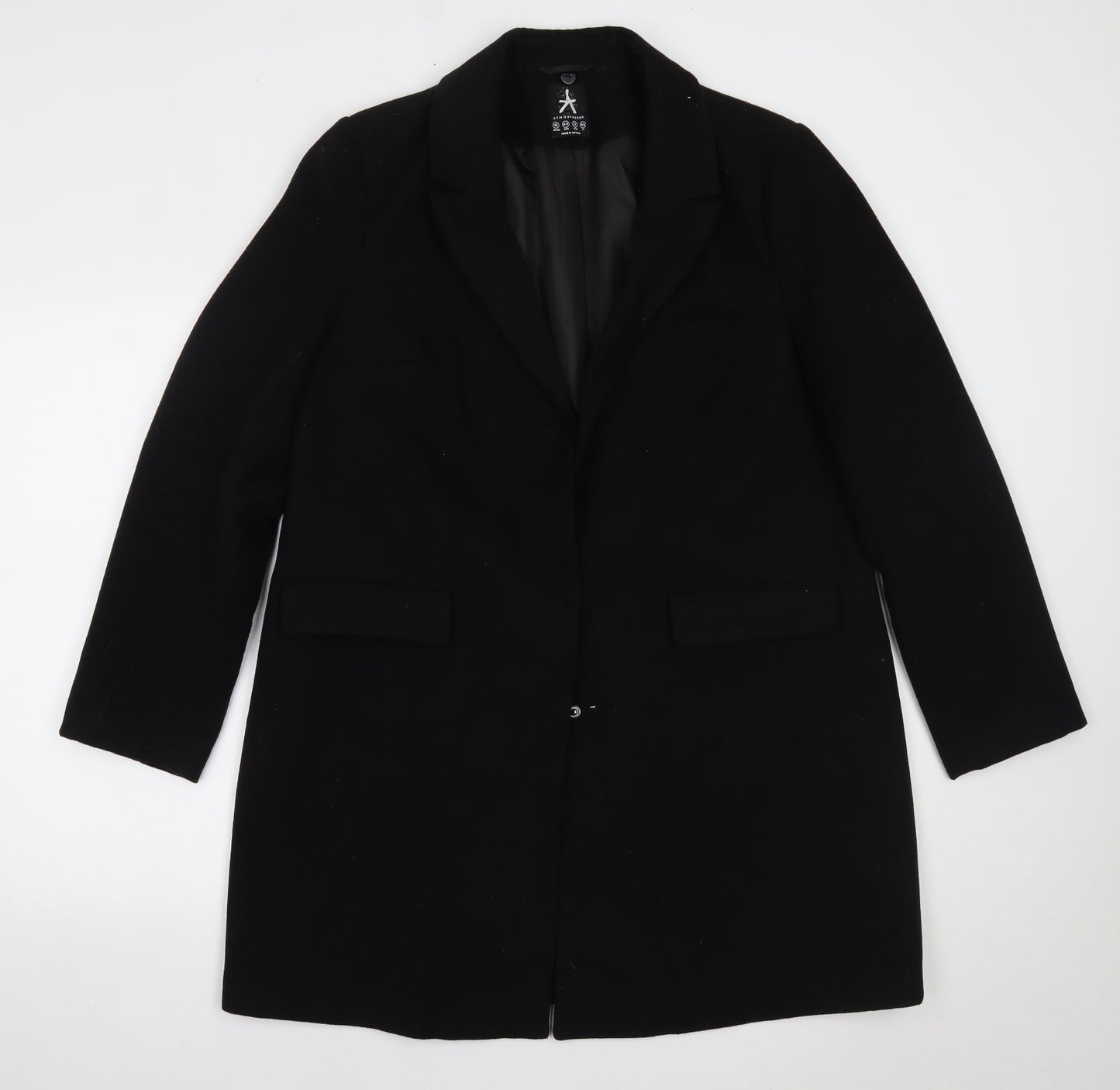 Primark Womens Black   Overcoat Coat Size 16