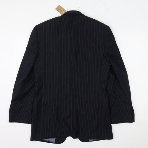 Marks and Spencer Mens Blue Striped  Jacket Blazer Size 36