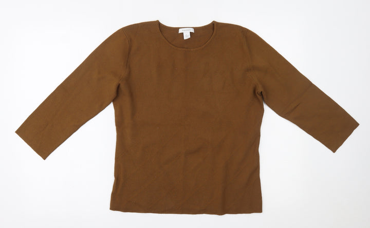 Dressbarn Womens Brown   Basic Blouse Size L