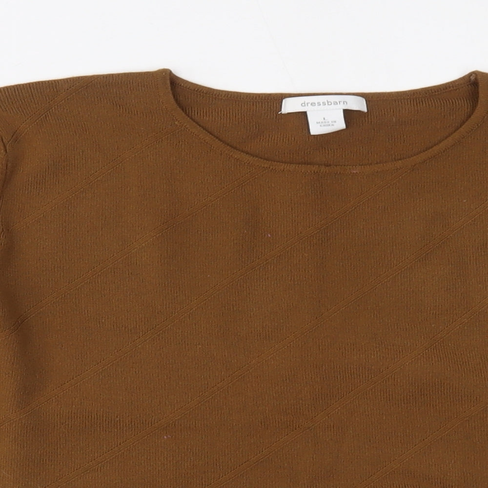 Dressbarn Womens Brown   Basic Blouse Size L