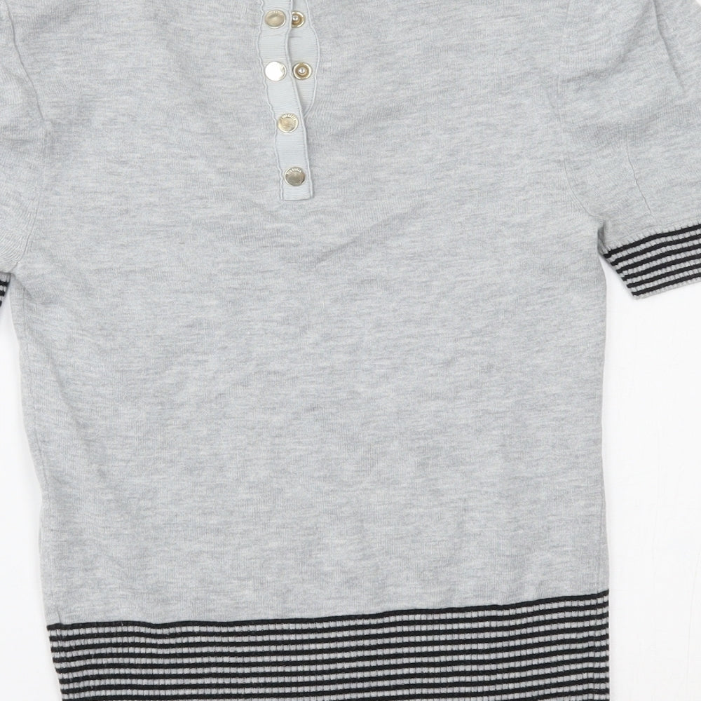 Ted Baker Womens Grey Striped  Basic Blouse Size XS