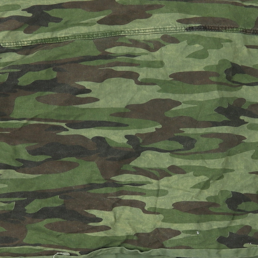 Boohoo Womens Green Camouflage Denim Jacket  Size 22