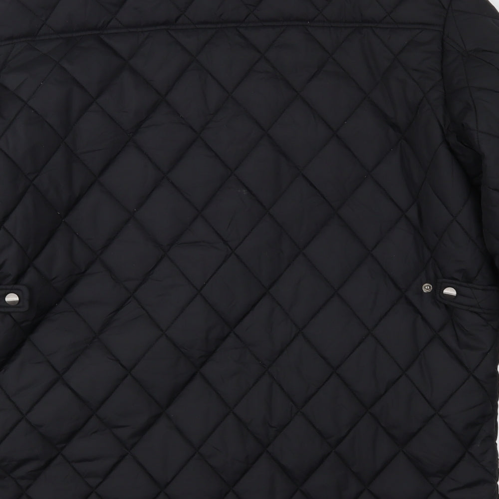 GREENWOODS Mens Black   Quilted Coat Size M