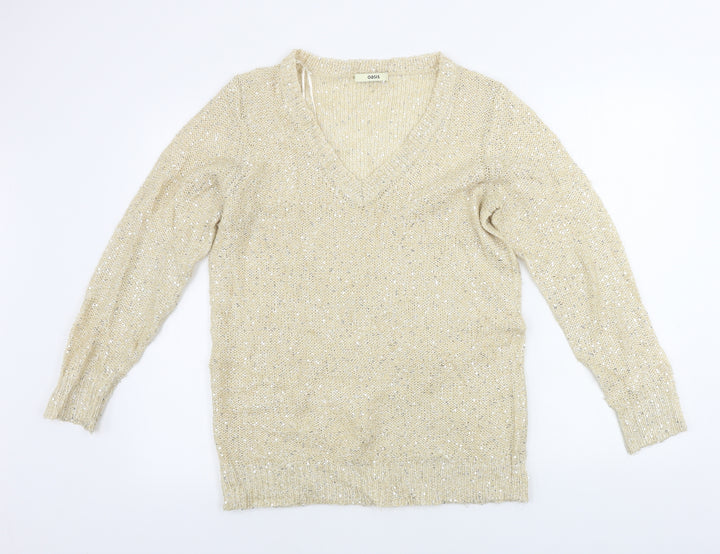 Oasis Womens Beige Pullover Jumper Size L