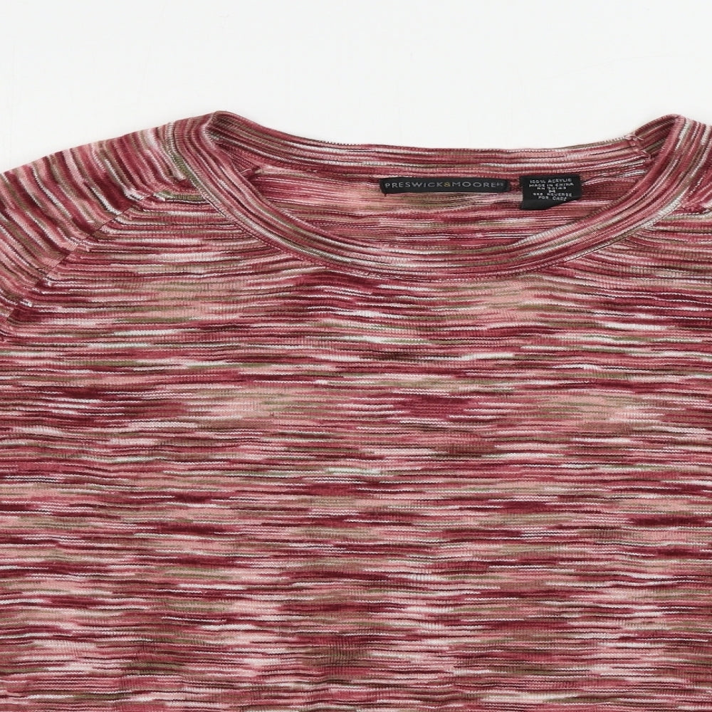 Preswick & Moore  Womens Orange Striped  Henley Jumper Size M