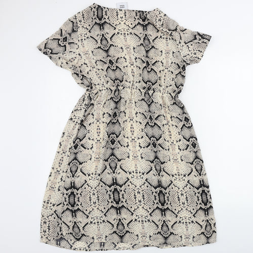 Mama-licious  Womens Beige Animal Print  A-Line  Size L