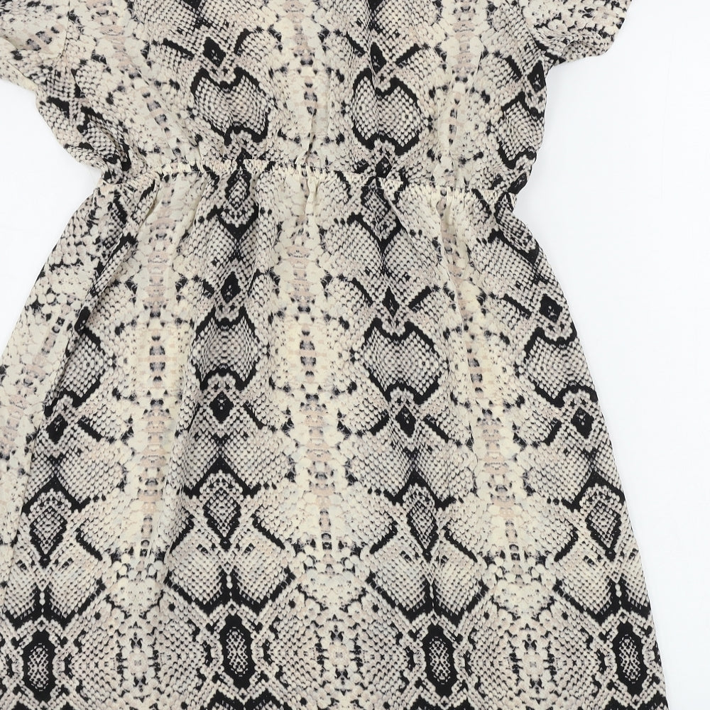 Mama-licious  Womens Beige Animal Print  A-Line  Size L