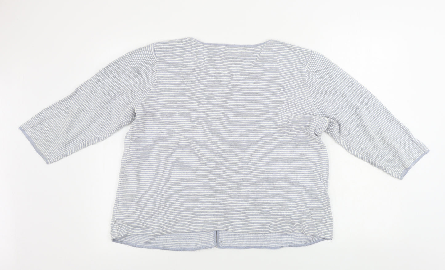 Two Danes  Womens Grey Striped  Cardigan Jumper Size L