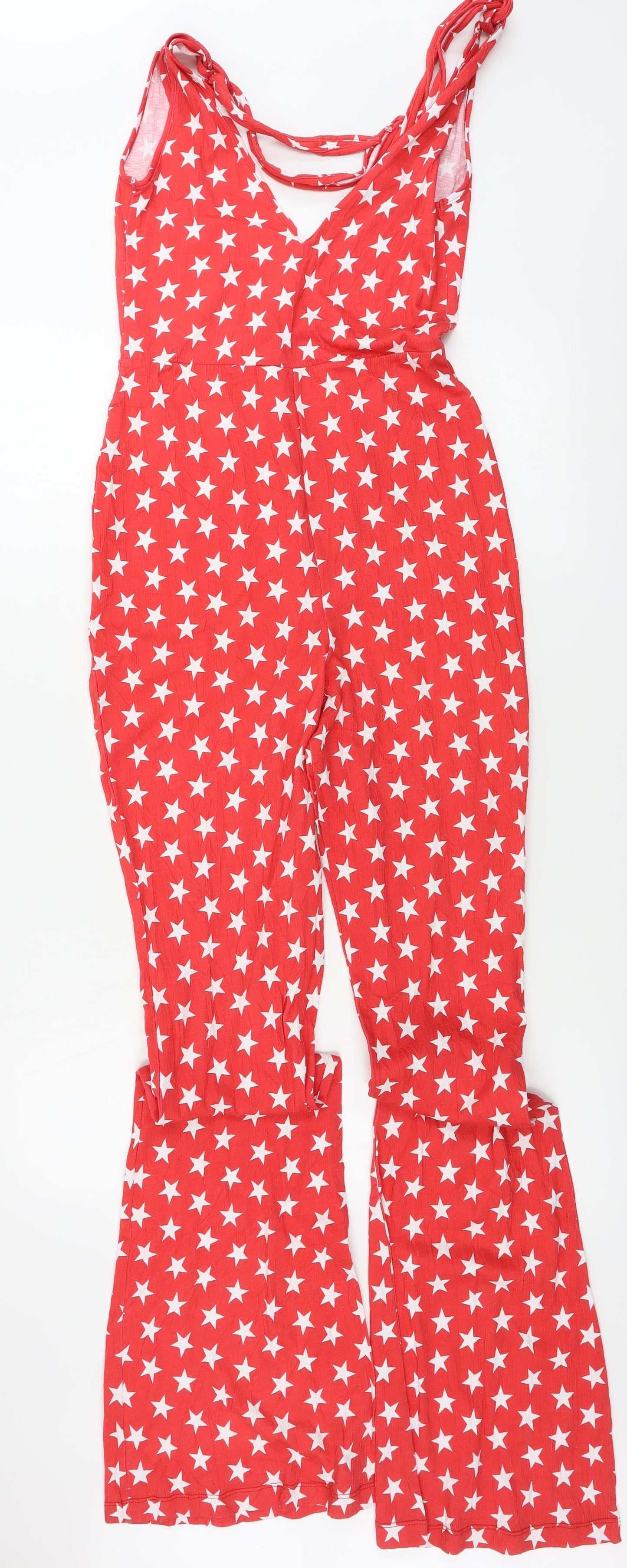 ASOS Womens Red Polka Dot  Jumpsuit One-Piece Size 10