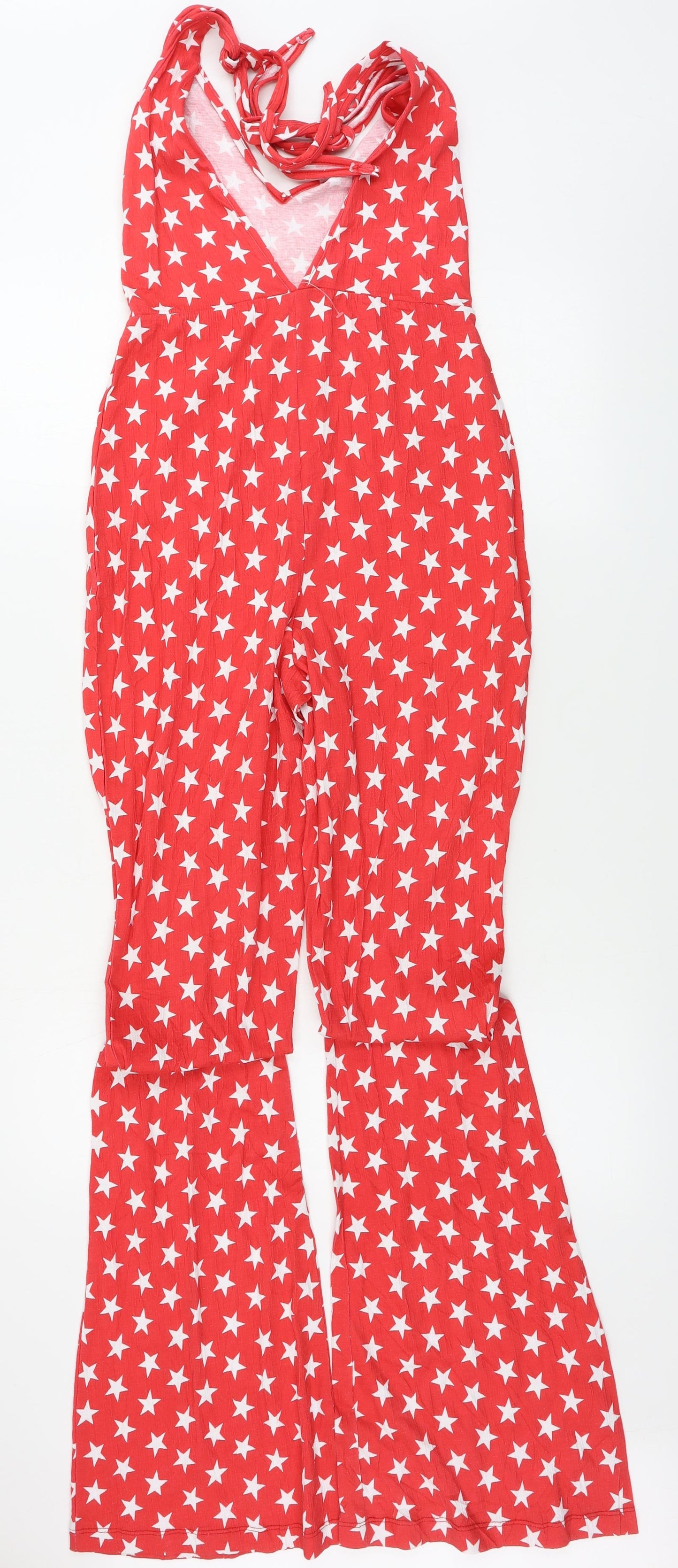 ASOS Womens Red Polka Dot  Jumpsuit One-Piece Size 10