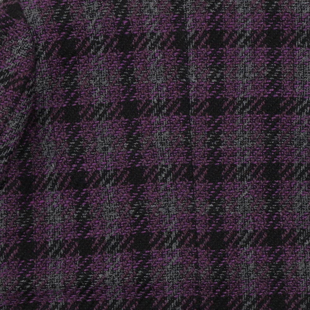 isle  Womens Purple Check  Jacket Coat Size 14