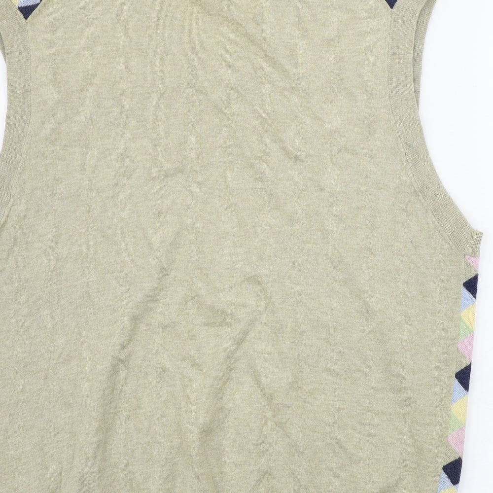 Greg Norman  Mens Brown Geometric  Vest Jumper Size L