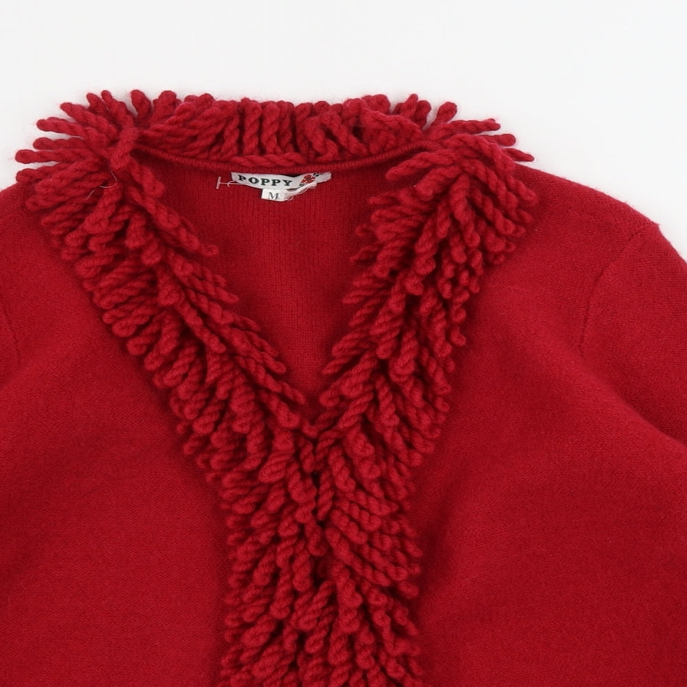 poppy  Womens Red   Cardigan Jumper Size M