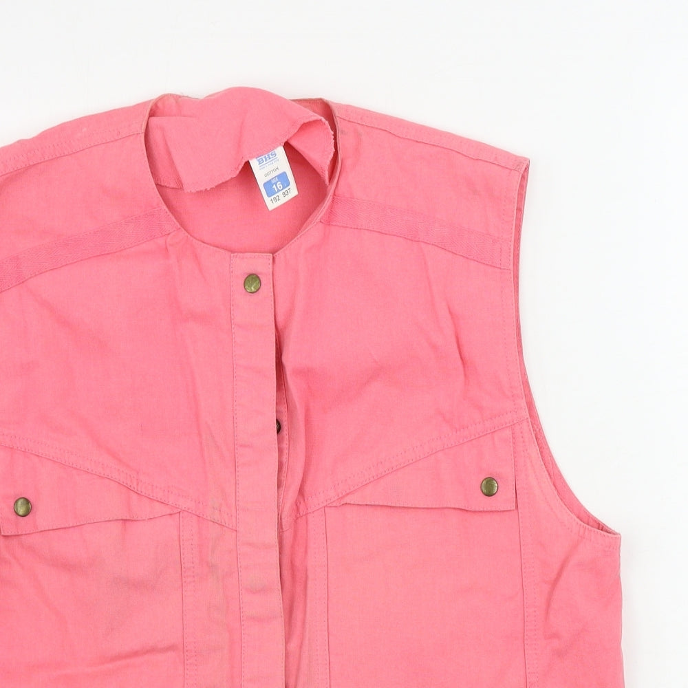 BHS  Womens Pink   Gilet Coat Size 16