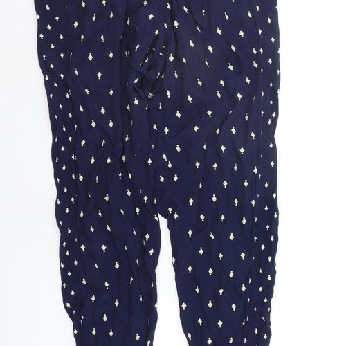 Monsoon Womens Blue Geometric  Jogger Trousers Size 14 L27 in