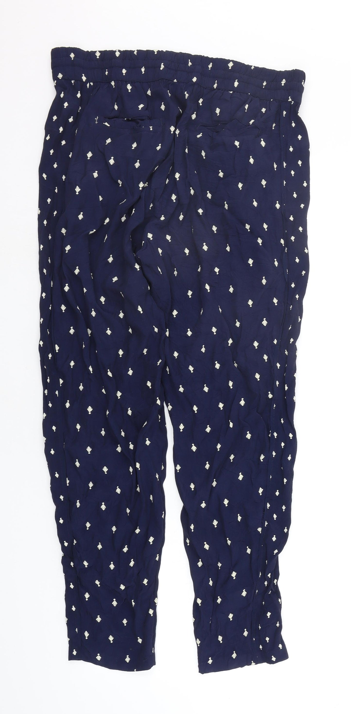 Monsoon Womens Blue Geometric  Jogger Trousers Size 14 L27 in
