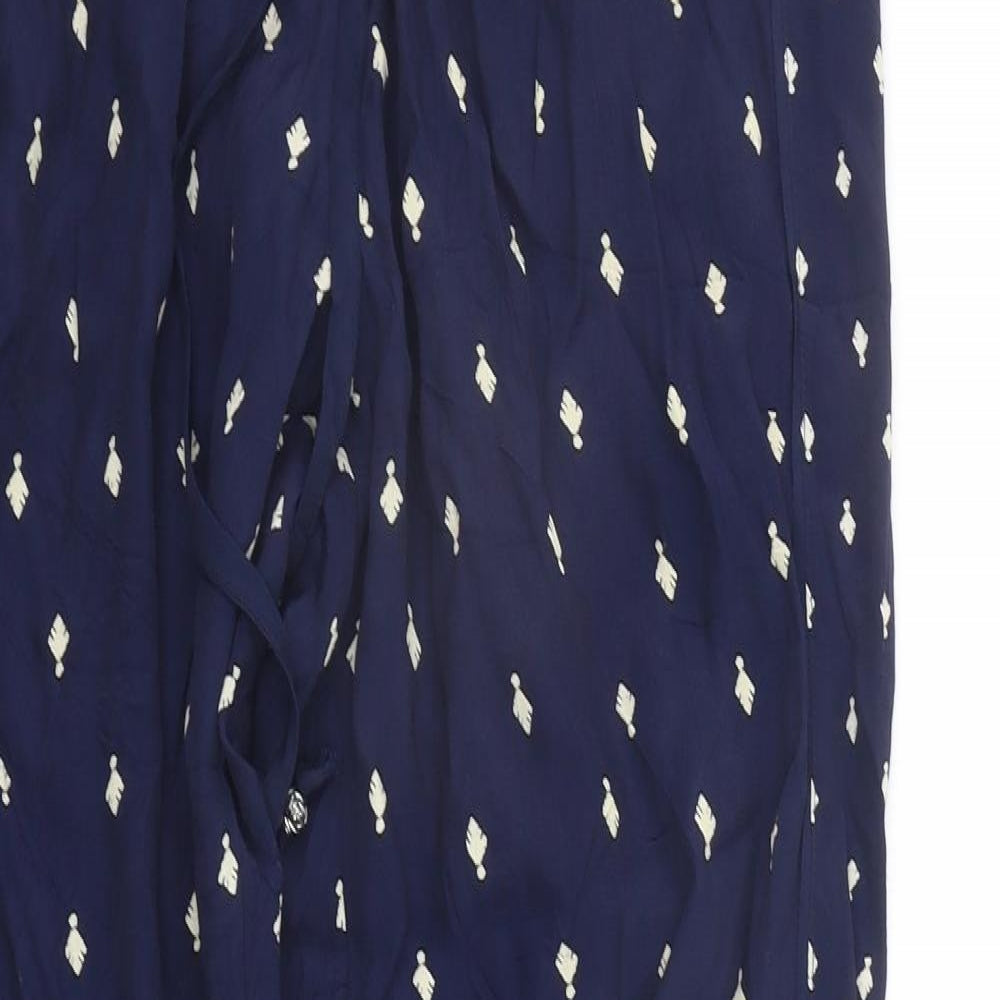 Monsoon Womens Blue Geometric  Jogger Trousers Size 14 L27 in