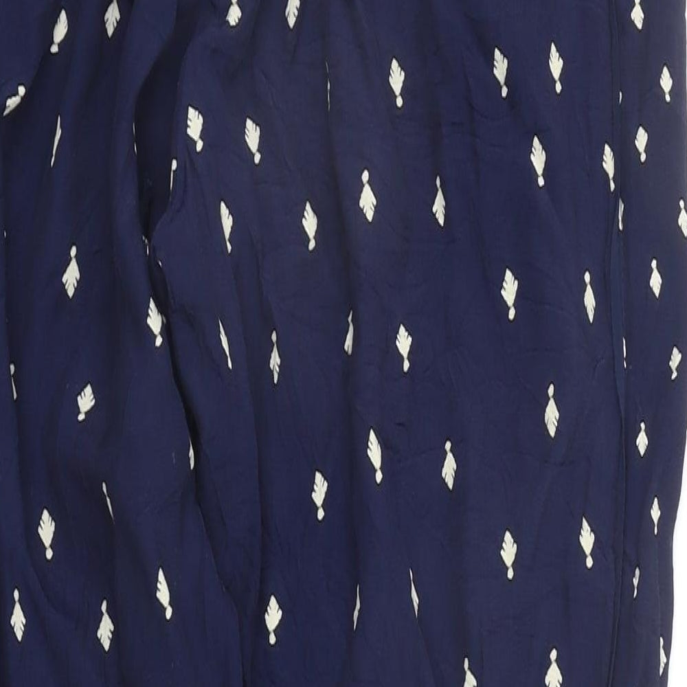 Monsoon Womens Blue Geometric  Jogger Trousers Size 14 L27 in