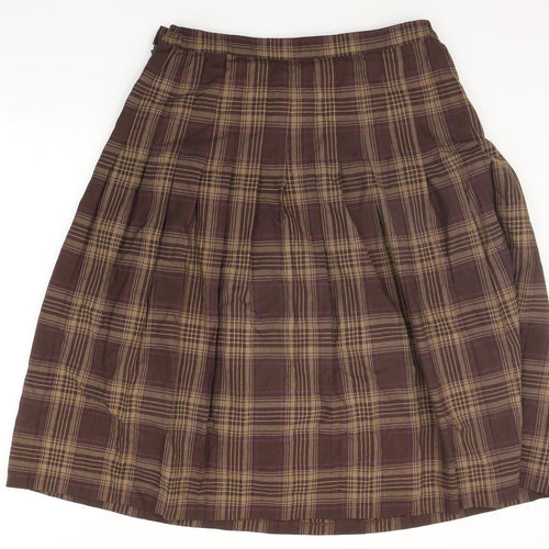 EWM Womens Beige Check  Flare Skirt Size 18
